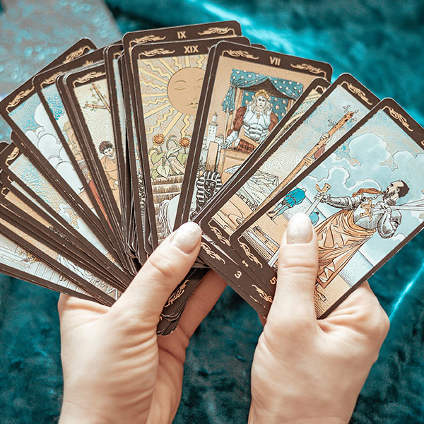 tarot cards in hand